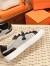 Hermes Women's Day Sneakers in H Canvas with Black Leather