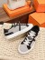 Hermes Women's Day Sneakers in H Canvas with Black Leather