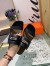 Hermes Avenue Sandals In Black Calfskin