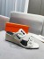 Hermes Figari 55mm Wedge Sandals In Ivory Nappa Leather