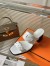 Hermes Gaby Sandals 60mm in White Nappa Leather