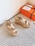 Hermes Havane 30 Sandals in Beige Suede Leather