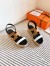 Hermes Havane 30 Sandals in Bi-color Calfskin Leather