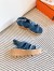 Hermes Havane 30 Sandals in Blue Suede Leather