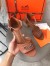 Hermes Viaggio 60MM Sandals In Brown Calfskin