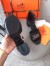Hermes Viaggio 60MM Sandals In Black Calfskin
