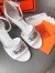 Hermes Viaggio 60MM Sandals In White Calfskin