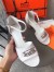 Hermes Viaggio 60MM Sandals In White Calfskin