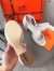 Hermes Viaggio 60MM Sandals In White Calfskin