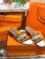 Hermes Tandem 50mm Sandals In Brown/White Lambskin