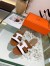 Hermes Amica 50mm Sandals In Brown/White Calfskin