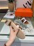 Hermes Amica 50mm Sandals In Brown/White Calfskin