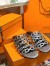 Hermes Thalassa Slide Sandals In Silver Lambskin