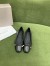 Jimmy Choo Elme Flats In Black Leather with Pearl Embellishment