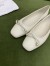 Jimmy Choo Elme Flats In White Leather with Pearl Embellishment