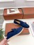 Loro Piana Women's Summer Charms Walk Loafers in Blue Suede Leather