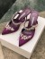 Manolo Blahnik Lurum Crystal 90mm Mules In Purple Satin