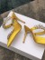 Manolo Blahnik Lurum Crystal 90mm Mules In Yellow Satin