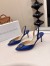Manolo Blahnik Hangisi 70 Slingback Pumps in Blue Satin