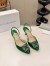 Manolo Blahnik Hangisi 70 Slingback Pumps in Green Satin