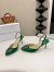 Manolo Blahnik Hangisi 70 Slingback Pumps in Green Satin