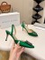 Manolo Blahnik Hangisi 70 Slingback Pumps in Green Satin