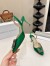 Manolo Blahnik Hangisi 70 Slingback Pumps in Green Satin