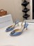 Manolo Blahnik Hangisi 70 Slingback Pumps in Light Blue Satin