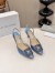 Manolo Blahnik Hangisi 70 Slingback Pumps in Light Blue Satin