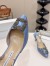 Manolo Blahnik Hangisi 70 Slingback Pumps in Light Blue Satin