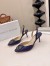 Manolo Blahnik Hangisi 70 Slingback Pumps in Navy Blue Satin