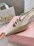 Miu Miu Slingback Pumps 55mm in Sand Patent Leather with Buckles