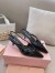 Miu Miu Slingback Pumps 55mm in Black Patent Leather with Buckles