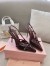 Miu Miu Slingback Pumps 105mm in Bordeaux Patent Leather with Buckles