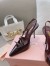 Miu Miu Slingback Pumps 105mm in Bordeaux Patent Leather with Buckles