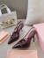 Miu Miu Slingback Pumps 105mm in Bordeaux Patent Leather with Buckles