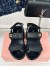 Miu Miu Women's Sandals in Black Matelasse Nappa Leather 