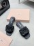 Miu Miu Women's Slides in Black Matelasse Nappa Leather
