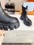 Prada Monolith Ankle Boots in Black Brushed Leather 