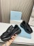 Prada Men's Sneakers in Black Leather with Bike Fabric