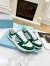 Prada Men's Downtown Sneakers in White and Green Leather