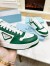 Prada Men's Downtown Sneakers in White and Green Leather