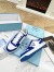 Prada Men's Downtown Sneakers in White and Blue Leather