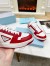 Prada Men's Downtown Sneakers in White and Red Leather