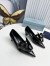Prada Pumps 45mm in Black Leather with Floral Appliques