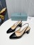 Prada Slingbacks Pumps 65mm In Black Patent Leather