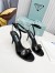 Prada Heel Sandals 85mm In Black Brushed Leather