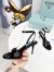 Prada Heel Sandals 85mm In Black Brushed Leather