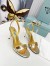 Prada Heel Sandals 85mm In Gold Metallic Leather