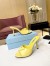 Prada Heeled Sandals 75mm in Yellow Brushed Leather